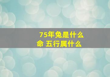 75年兔是什么命 五行属什么